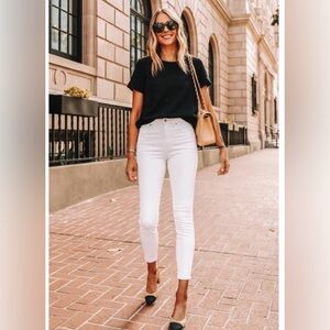 Everlane Anthropologie High Rise Skinny Jean Ankle White stretch size 27 New